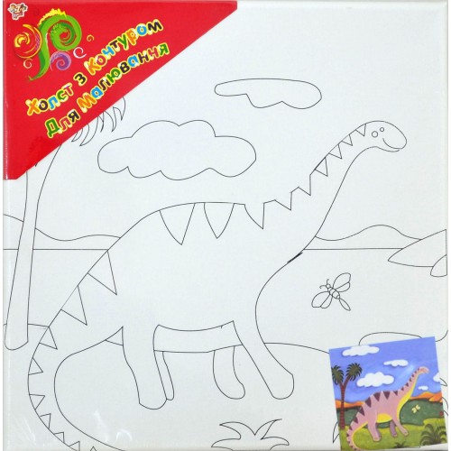 Полотно з контуром "Динозавр 2" (25см*25см) 953187