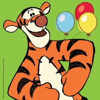 Холст з контуром "Тигр з кульками" (20см*20см)