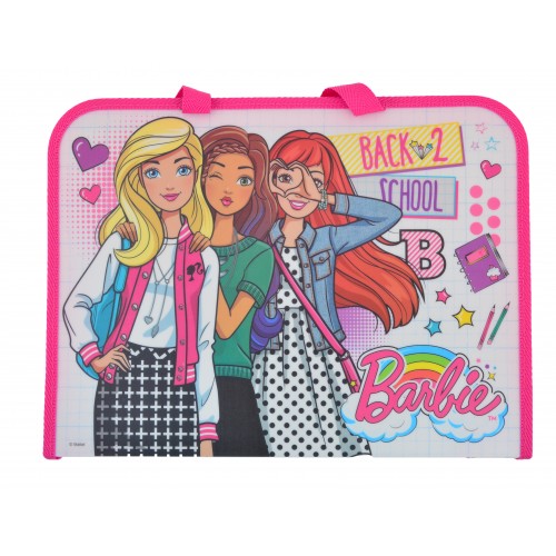 Папка-портфель на молнии с тканевыми ручками "Barbie" 491140