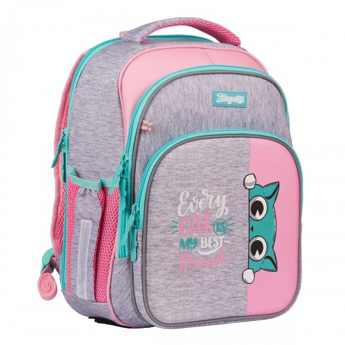 Рюкзак шкільний каркасний 1Вересня S-106 Best Friend рожевий/сірий 551640
