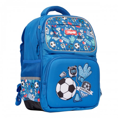Рюкзак шкільний напівкаркасний 1Вересня S-105 Football синій 558307