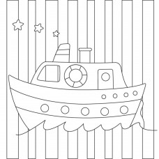 Полотно з контуром "Кораблик" (20см*20см) з фарбами