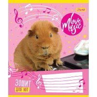 Нотний зошит А5 12 л. 1В "Music Pets"