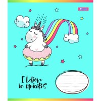 Зошит шкільний 1 Вересня I believe in unicorn 12 аркушів коса лінія