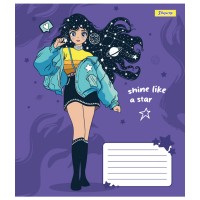 Зошит шкільний 1B Anime girl А5 12 аркушів коса лінія