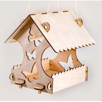 Набір для творчості "Зроби сам", дерев'яна годівниця для птахів з метеликами